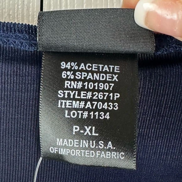 CitiKnits Petite Navy and Neon Green 3/4 Sleeve Jacket - Picture 10 of 13